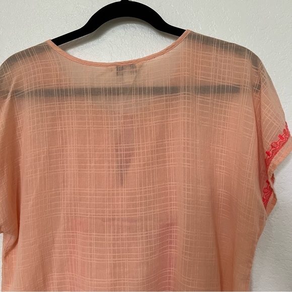 2/$30 Vineyard Vines Boho Cotton Short Sleeve Blouse Top Embroidery SZ S - Picture 8 of 14